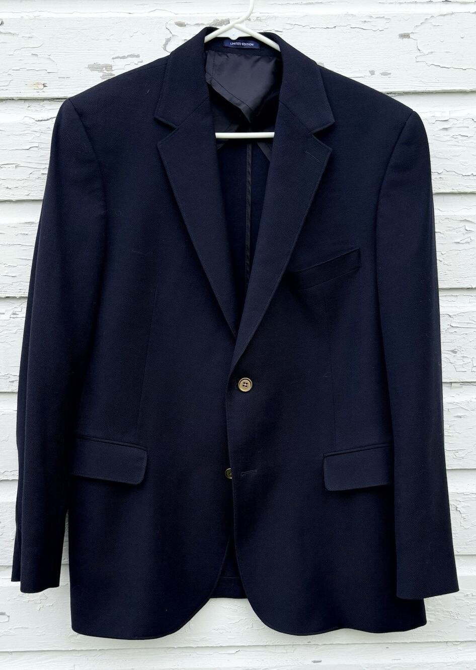 Bonobos Blazer Jacket Marzotto Wool Cashmere Limited Edition Gold Button Flap 42
